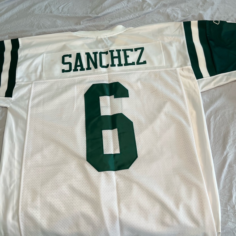 Reebok White and Green Football Jersey